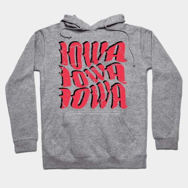 IOWA Vintage Typography Design V2 Hoodie by Trendsdk